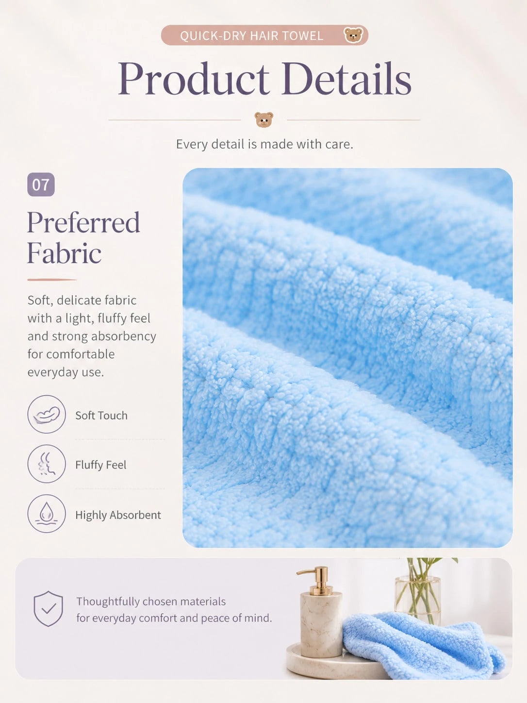 1-10pcs Women's Dry Hair Cap, Ultra Soft Microfiber Hair Towel, Minimalist Solid Color Bath Towel, Super Absorbent Quick Dry Hair Cap, Anti-Frizz Bath Cap, Bathroom Accessory