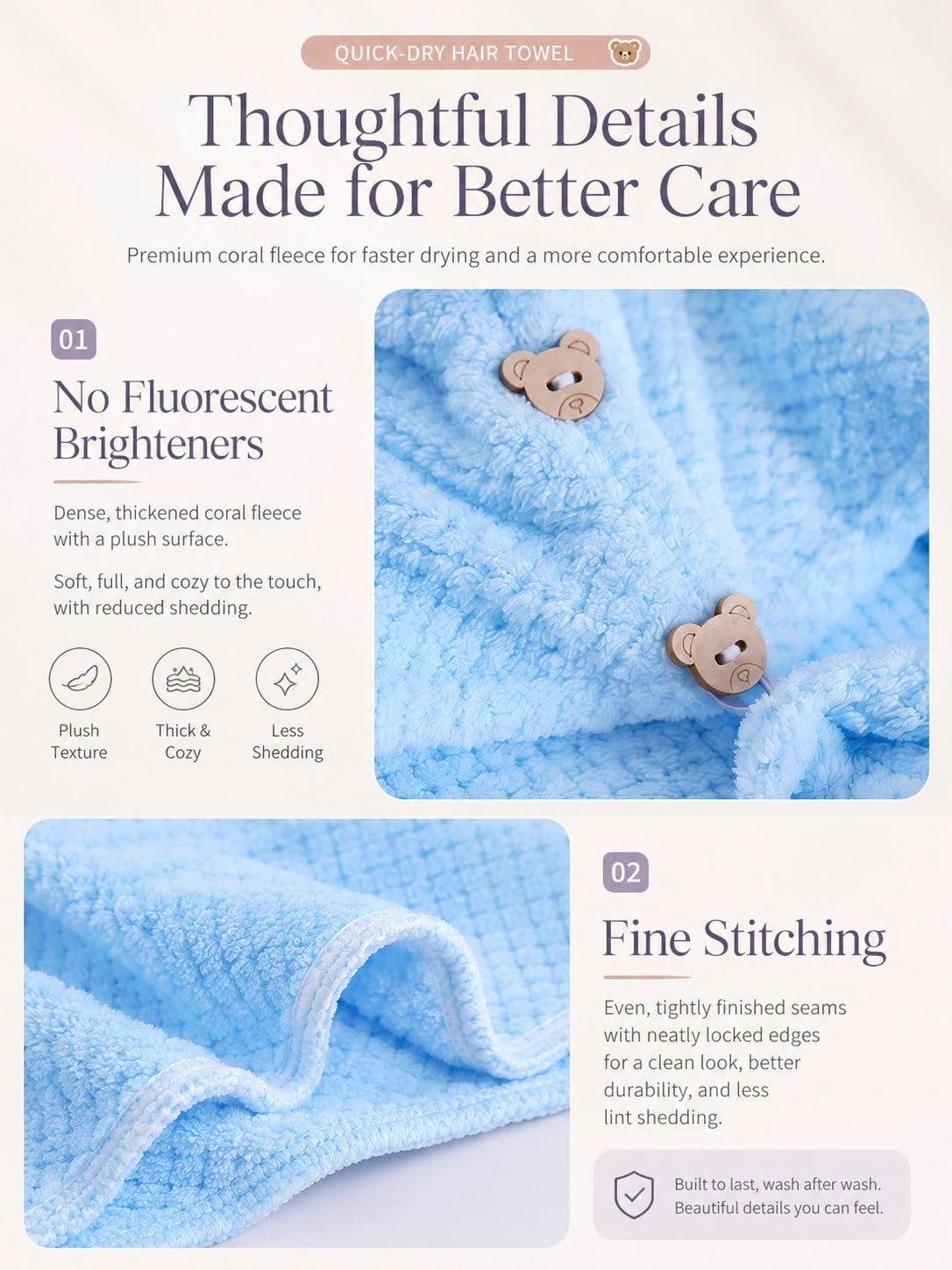 1-10pcs Women's Dry Hair Cap, Ultra Soft Microfiber Hair Towel, Minimalist Solid Color Bath Towel, Super Absorbent Quick Dry Hair Cap, Anti-Frizz Bath Cap, Bathroom Accessory