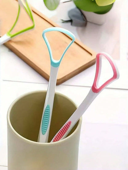 1/2/3/4/5/10/20pcs Pink Blue Purple Tongue Cleaner Designed To Effectively Remove Bacteria, Food Residue And Odor-Causing Substances From The Tongue Surface. Suitable For Christmas Decoration, Holiday