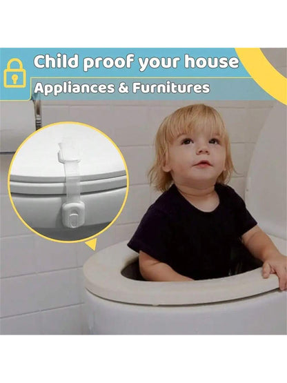 1/2/3/4/5/6/10pcs Child Belt Lock Baby Lock Multi-Purpose Child With Lock Baby Drawer Lock Adjustable Length Anti Pinch ABS Child With Lock For Cabinet Drawer Toilet Fridge