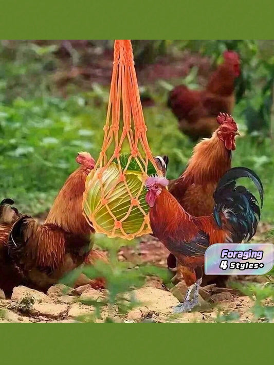 1/2/3/5pcs Randomly Colored Pet Feeder, Bag Feeding Net For Chickens, Duck And Goose Foraging Net, Hanging Fruit And Vegetable Feeder, Chicken Cage Toy