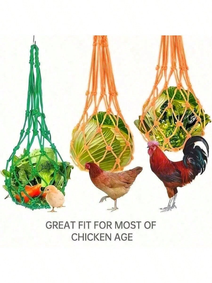 1/2/3/5pcs Randomly Colored Pet Feeder, Bag Feeding Net For Chickens, Duck And Goose Foraging Net, Hanging Fruit And Vegetable Feeder, Chicken Cage Toy