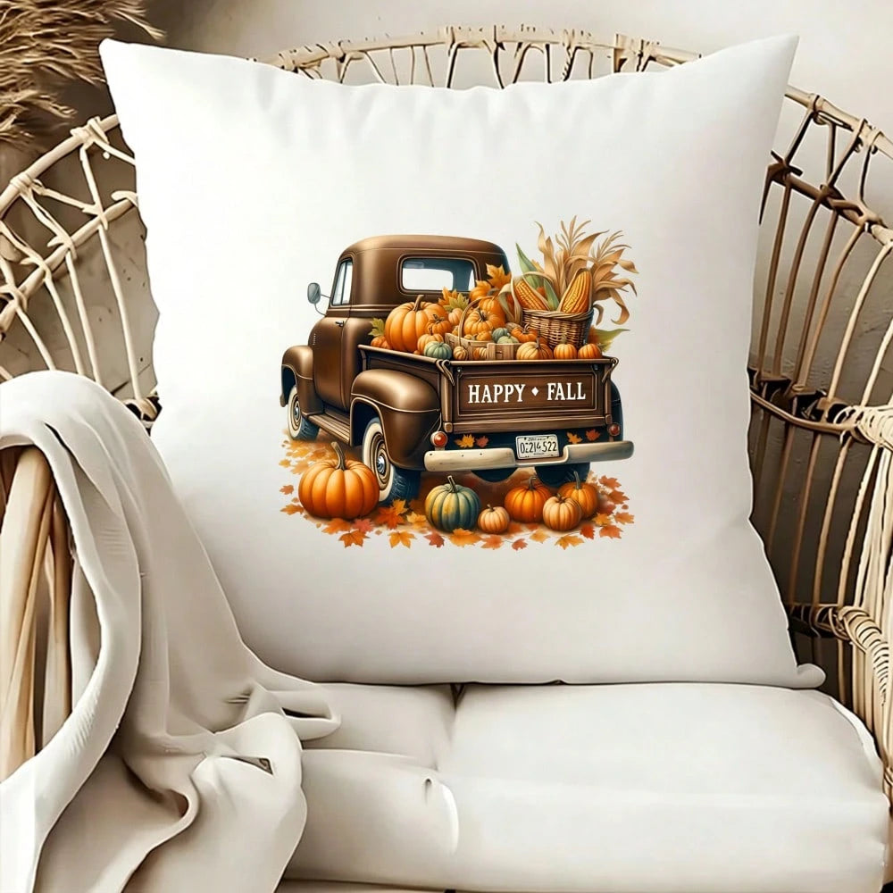 1/2/3pcs Autumn Pumpkin Vintage Iron-On Heat Transfer Stickers "HAPPY FALL" DIY Stickers For Clothing, T-Shirt Making, Pillow Decoration, Apparel Items And Applique
