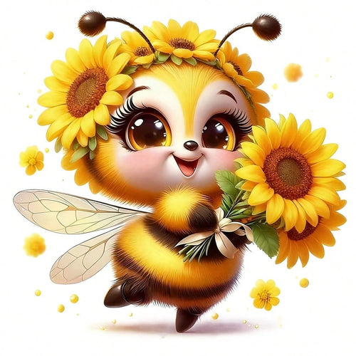 1/2/3PCS Durable Washable Iron-On Transfer, Cartoon Plush Bee Wearing Sunflower Holding Bouquet Pattern Color Block Heat Transfer, Vinyl Print, Heat Transfer Sticker, Iron-On Transfer Iron-On Sticker