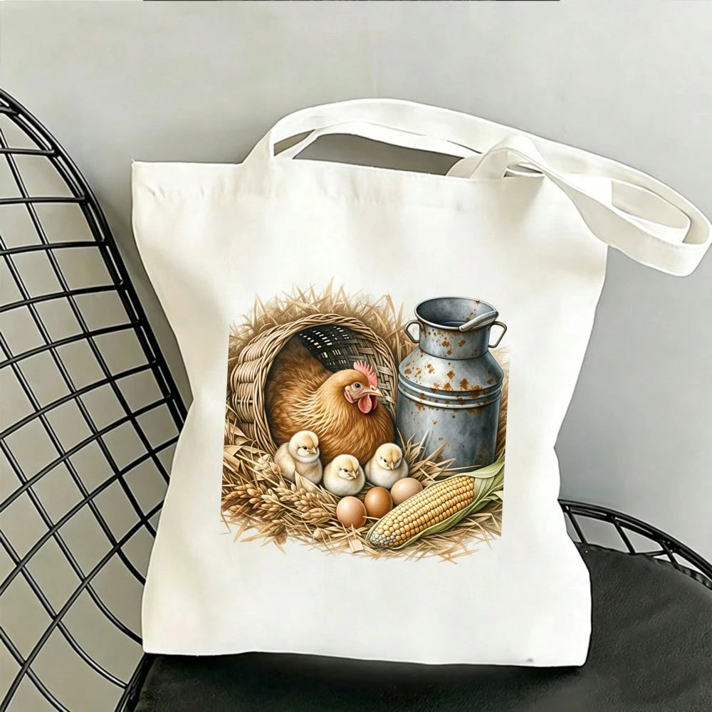 1/2/3pcs Farm Theme Heat Transfer Stickers| Country Style Hen & Chick DIY Heat Transfer Decals, Suitable For T-Shirts, Sweatshirts, Sweaters, Canvas Bags, Warm & Vintage