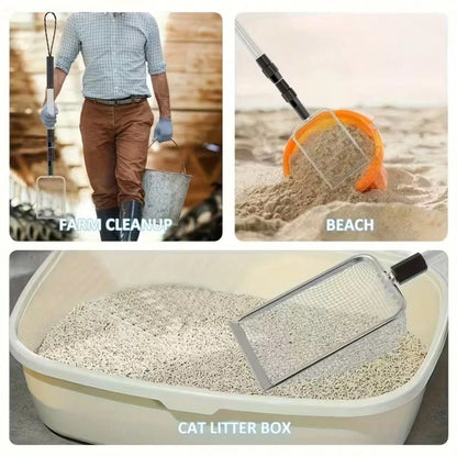 1/2/3pcs Telescopic Beach Sand Scoop, Metal Mesh Sand Sifter Shovel With Long Handle For Shells, Coins, Treasure Hunting & Outdoor Beach Use