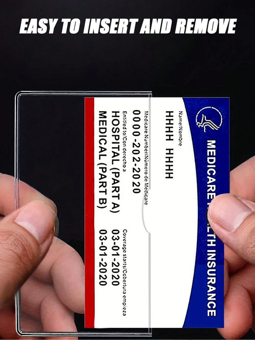 1/2/4/5/8/10pcs Medical Insurance Card Protector Transparent PVC Waterproof Medical Card/Social Security Card Protector- Transparent Vinyl Plastic Card Holder, Suitable For Insurance Card, Social Sec