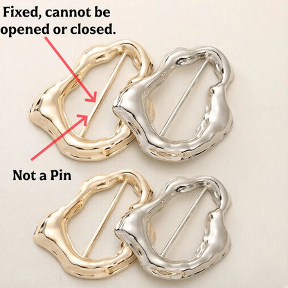 1/2/4/5/9pcs Metal Asymmetric Shaped Decorative Buckle Scarf Buckle Headscarf Buckle Clothing Corner Knot Buckle Swimsuit Buckle Dress Waist Buckle Coat Trench Coat Waist Buckle Belt Buckle Holiday Gi
