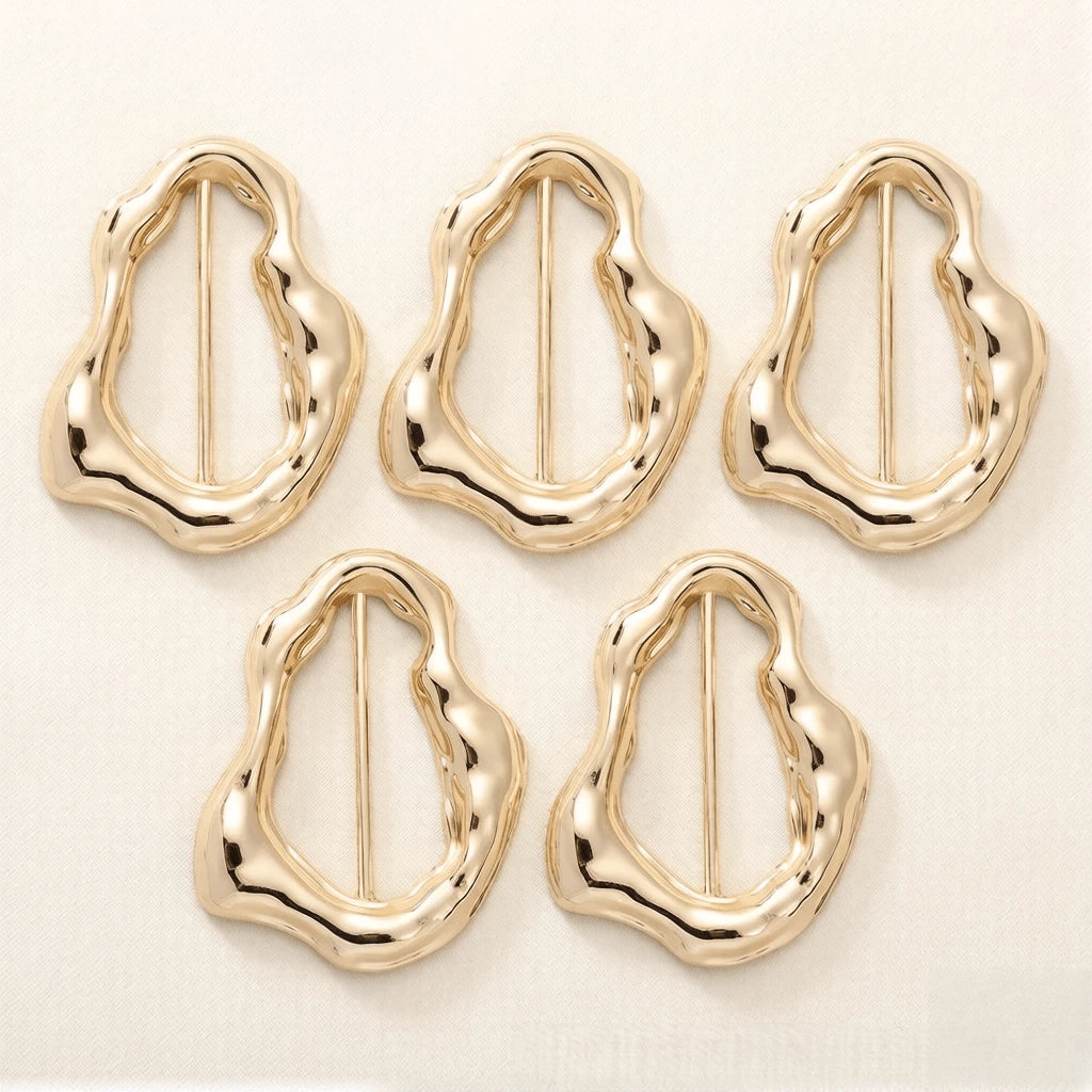 1/2/4/5/9pcs Metal Asymmetric Shaped Decorative Buckle Scarf Buckle Headscarf Buckle Clothing Corner Knot Buckle Swimsuit Buckle Dress Waist Buckle Coat Trench Coat Waist Buckle Belt Buckle Holiday Gi