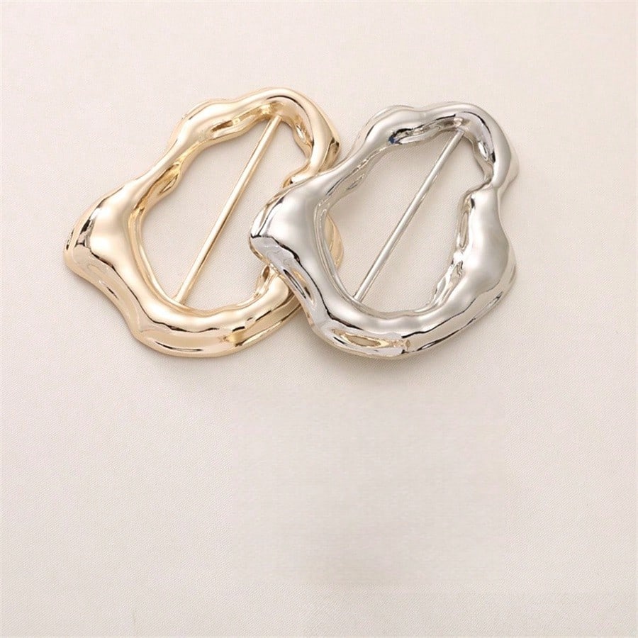1/2/4/5/9pcs Metal Asymmetric Shaped Decorative Buckle Scarf Buckle Headscarf Buckle Clothing Corner Knot Buckle Swimsuit Buckle Dress Waist Buckle Coat Trench Coat Waist Buckle Belt Buckle Holiday Gi