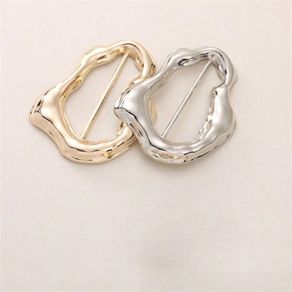 1/2/4/5/9pcs Metal Asymmetric Shaped Decorative Buckle Scarf Buckle Headscarf Buckle Clothing Corner Knot Buckle Swimsuit Buckle Dress Waist Buckle Coat Trench Coat Waist Buckle Belt Buckle Holiday Gi