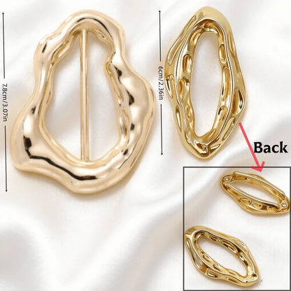 1/2/4/5/9pcs Metal Asymmetric Shaped Decorative Buckle Scarf Buckle Headscarf Buckle Clothing Corner Knot Buckle Swimsuit Buckle Dress Waist Buckle Coat Trench Coat Waist Buckle Belt Buckle Holiday Gi