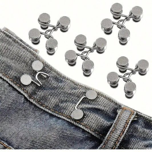 1/2/4pcs Round Waist Cinching Clips, Suitable For Jeans, Skirts, Pants, Collars, Unisex, High-Quality Metal Material, Durable, Quick Adjustment Without Tools, Metal Anti-Slip Brooch, Fashionable Detac