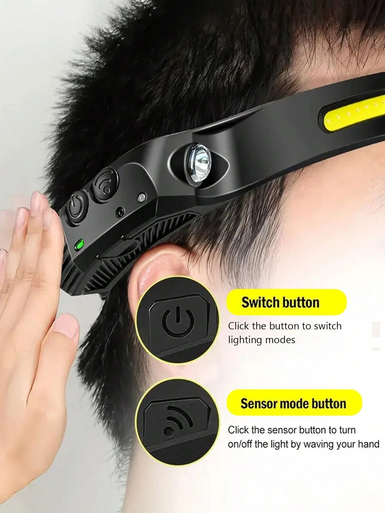 1/2/4pcs Waterproof Rechargeable Headlamp, 5 Ultra-Bright LED Lights, 4 Lighting Modes, Built-In 18650 Lithium Battery 600mAh, Powerful Flashlight, Suitable For Fishing, Night Riding, Adjustable Head