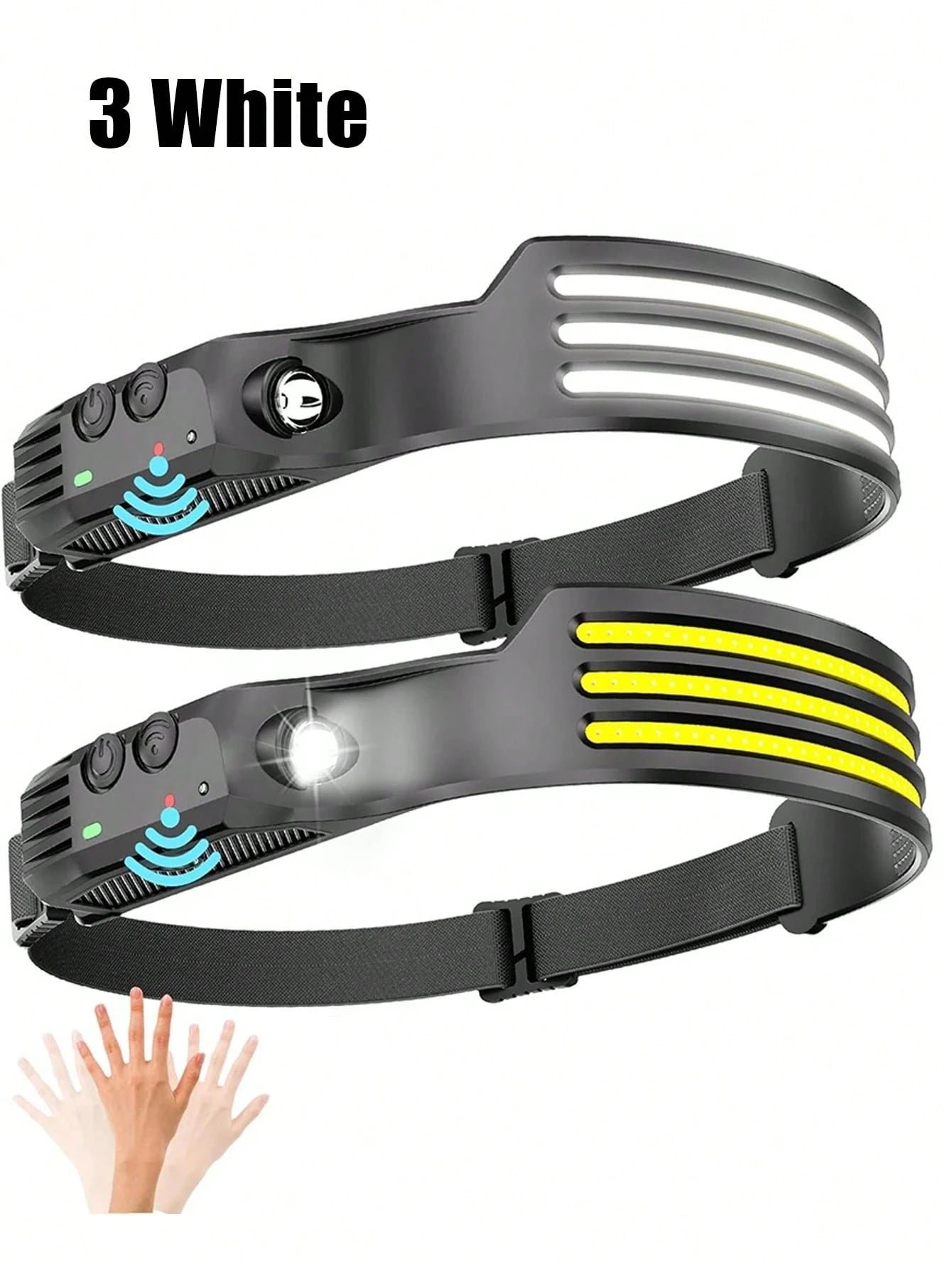 1/2/4pcs Waterproof Rechargeable Headlamp, 5 Ultra-Bright LED Lights, 4 Lighting Modes, Built-In 18650 Lithium Battery 600mAh, Powerful Flashlight, Suitable For Fishing, Night Riding, Adjustable Head