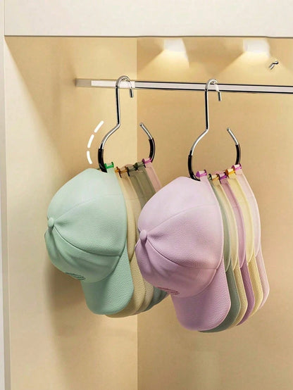 1/2/5/30pcs Random Colors Cap Storage Organizer, Dormitory Wardrobe Interior Hanging Cap Rack, Multifunctional Hat Display Holder