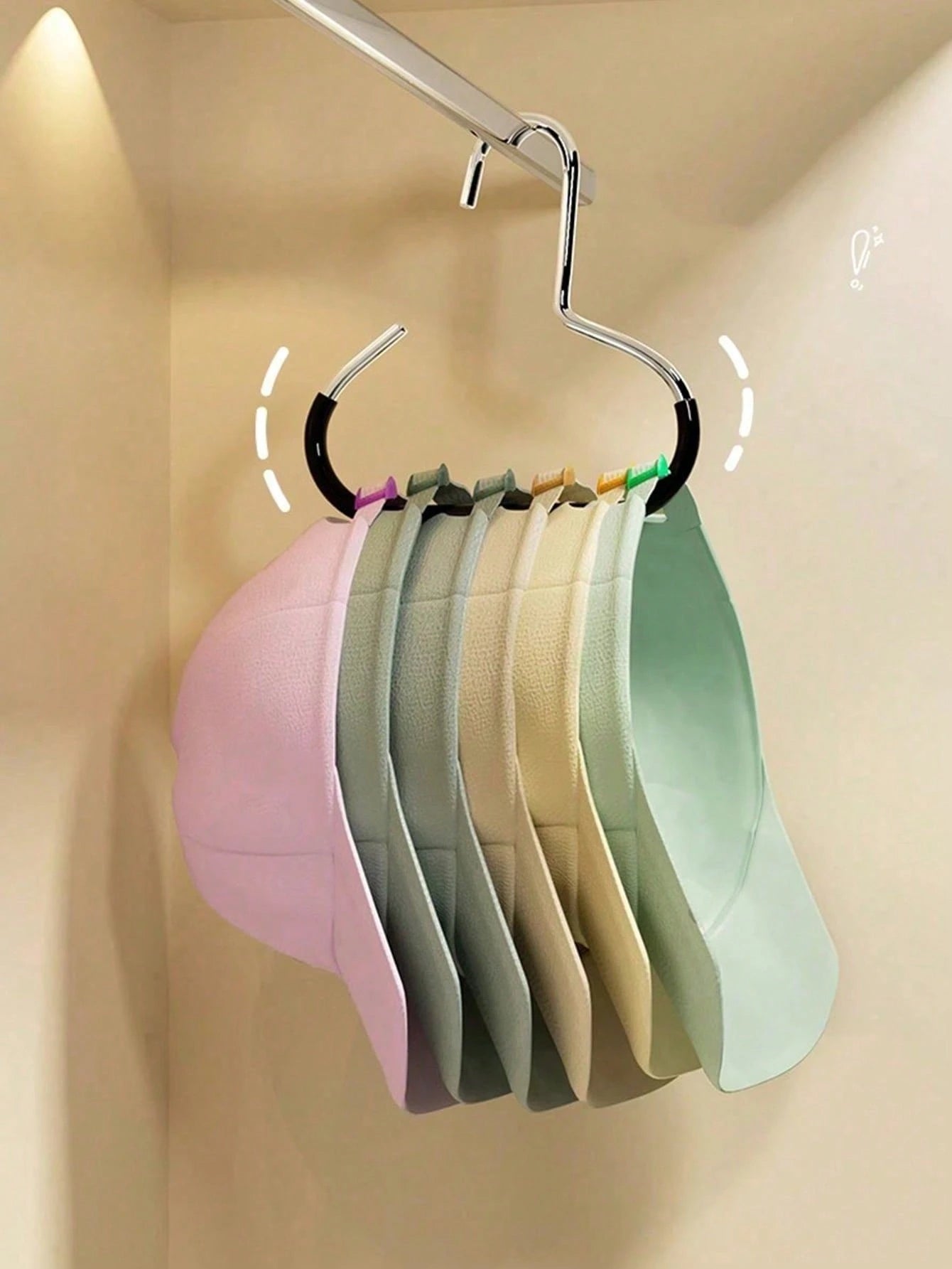1/2/5/30pcs Random Colors Cap Storage Organizer, Dormitory Wardrobe Interior Hanging Cap Rack, Multifunctional Hat Display Holder