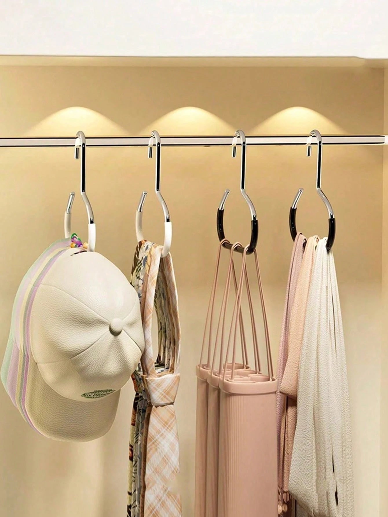 1/2/5/30pcs Random Colors Cap Storage Organizer, Dormitory Wardrobe Interior Hanging Cap Rack, Multifunctional Hat Display Holder