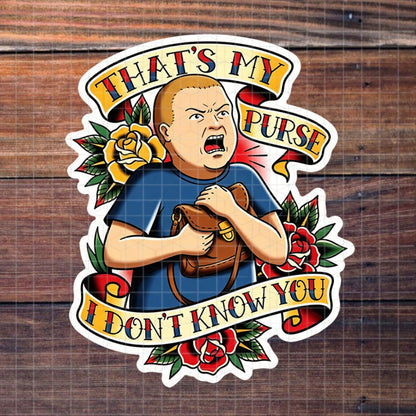 1/2/5pcs "This Is My Bag! I Don't Know You" Vinyl Stickers, Classic Old School Tattoo Style Rose Design,Suitable For Laptops, Water Bottles, And Notebooks,Vintage Art Decor Stickers For Teen Adult Gif