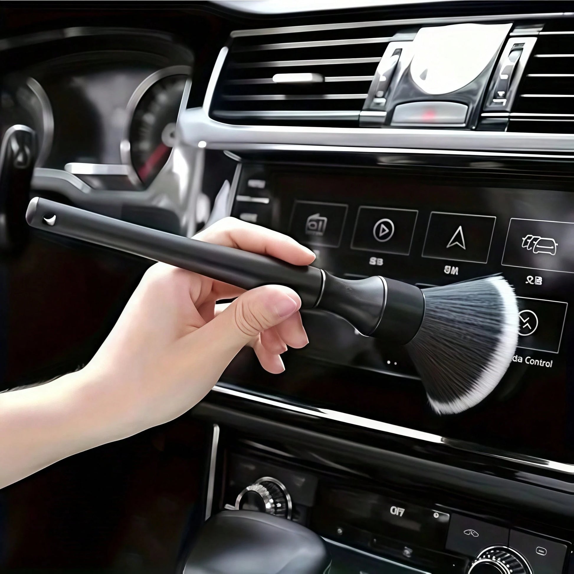 1/2pcs Car Air Vent Dusting Brush, Long And Short Styles Available, Gap Cleaning Brush With Soft Bristles, Non-Scratch Interior, Deep Crevice Dust And Dirt Removal