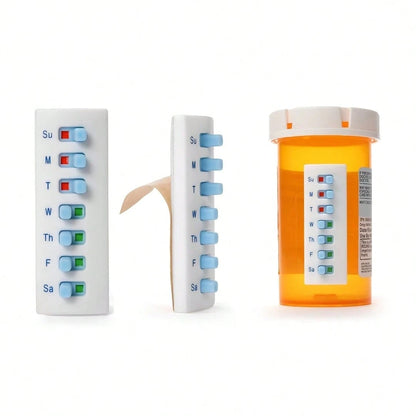 1/2pcs Compact Pill Reminder, Reusable Pill Trackers Compatible With Different Pill Bottles, Featuring A Non-Slip Design, Refillable Tracker, No Filling Required, Ideal For Various Situations