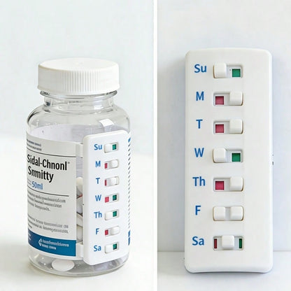 1/2pcs Compact Pill Reminder, Reusable Pill Trackers Compatible With Different Pill Bottles, Featuring A Non-Slip Design, Refillable Tracker, No Filling Required, Ideal For Various Situations