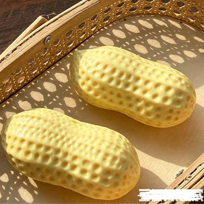 1/2Pcs Good Luck Peanut Squeeze Toy, TPR Realistic Slow Rebound Stress Relief Fidget Toy, Sensory Anxiety Relief Squishy For Kids Teens Adults, Portable Desk Toy For Office School Party, Ideal Holiday