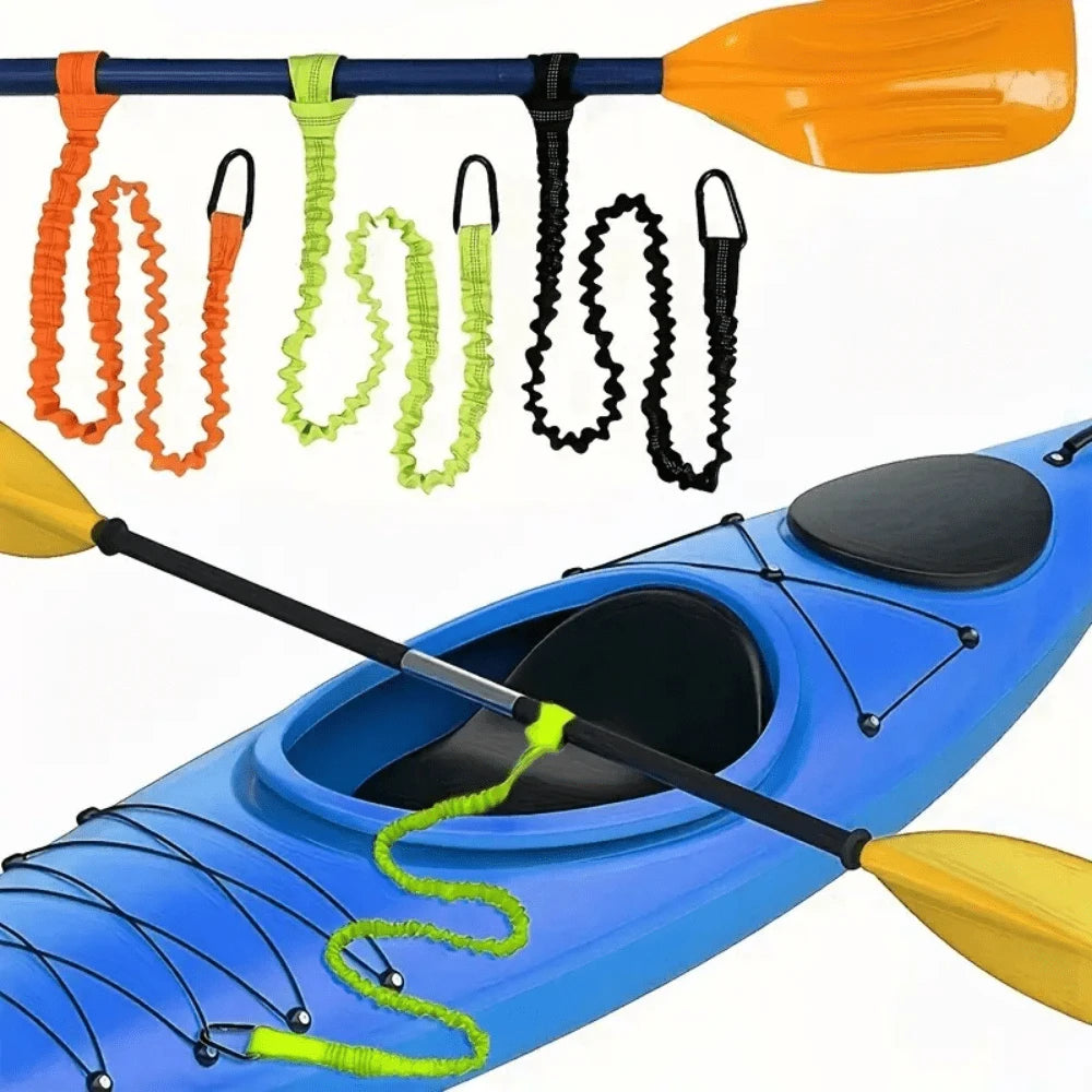 1/2pcs Kayak Paddle Lanyard- High Visibility Durable Coiled Lanyard With Hook, Anti-Loss Fixing Accessory, Kayaking Supplies, Suitable For Canoe And Kayak, Assault Boat Foot Rope, Boat Accessories, I