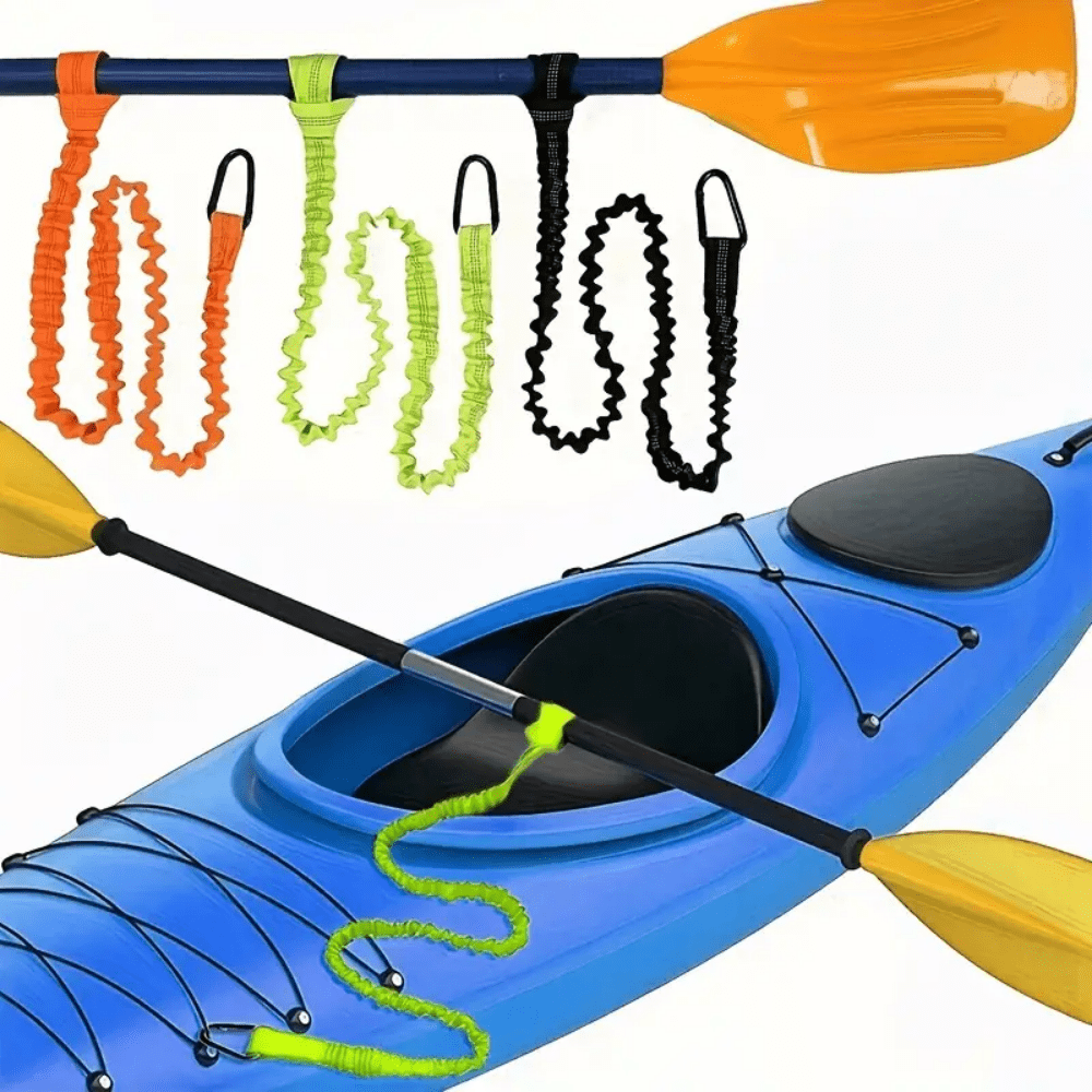 1/2pcs Kayak Paddle Lanyard- High Visibility Durable Coiled Lanyard With Hook, Anti-Loss Fixing Accessory, Kayaking Supplies, Suitable For Canoe And Kayak, Assault Boat Foot Rope, Boat Accessories, I