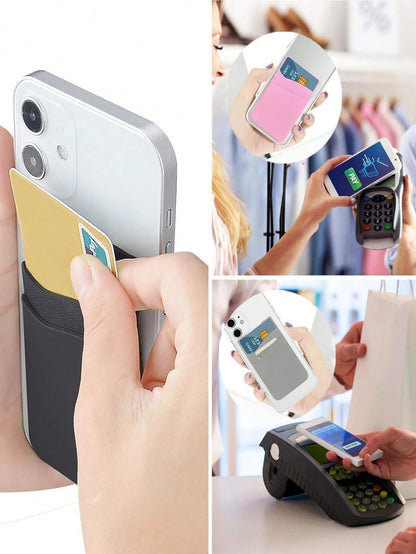 1/2pcs Minimalist Universal Adhesive Phone Back Pocket Wallet, Phone Wallet Card Holder, Compatible With Most Smartphones And Phone Cases, Card Holder For Vacation, Business Card Holder, Women's Credi