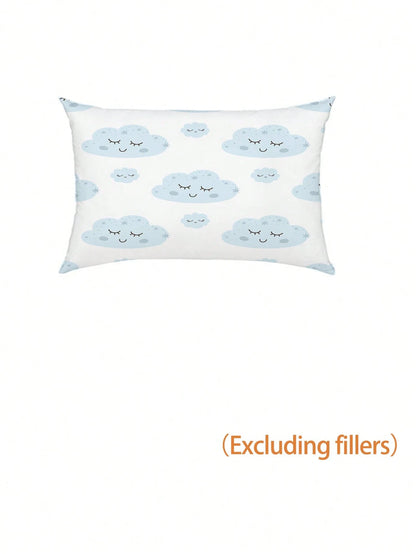 1/2pcs Set Reversible Cute Blue Cloud Baby Bedding Set- Soft Hypoallergenic Baby Crib Sheet & Duvet Cover Set With Smiling Face And Star Pattern, Essential For Children