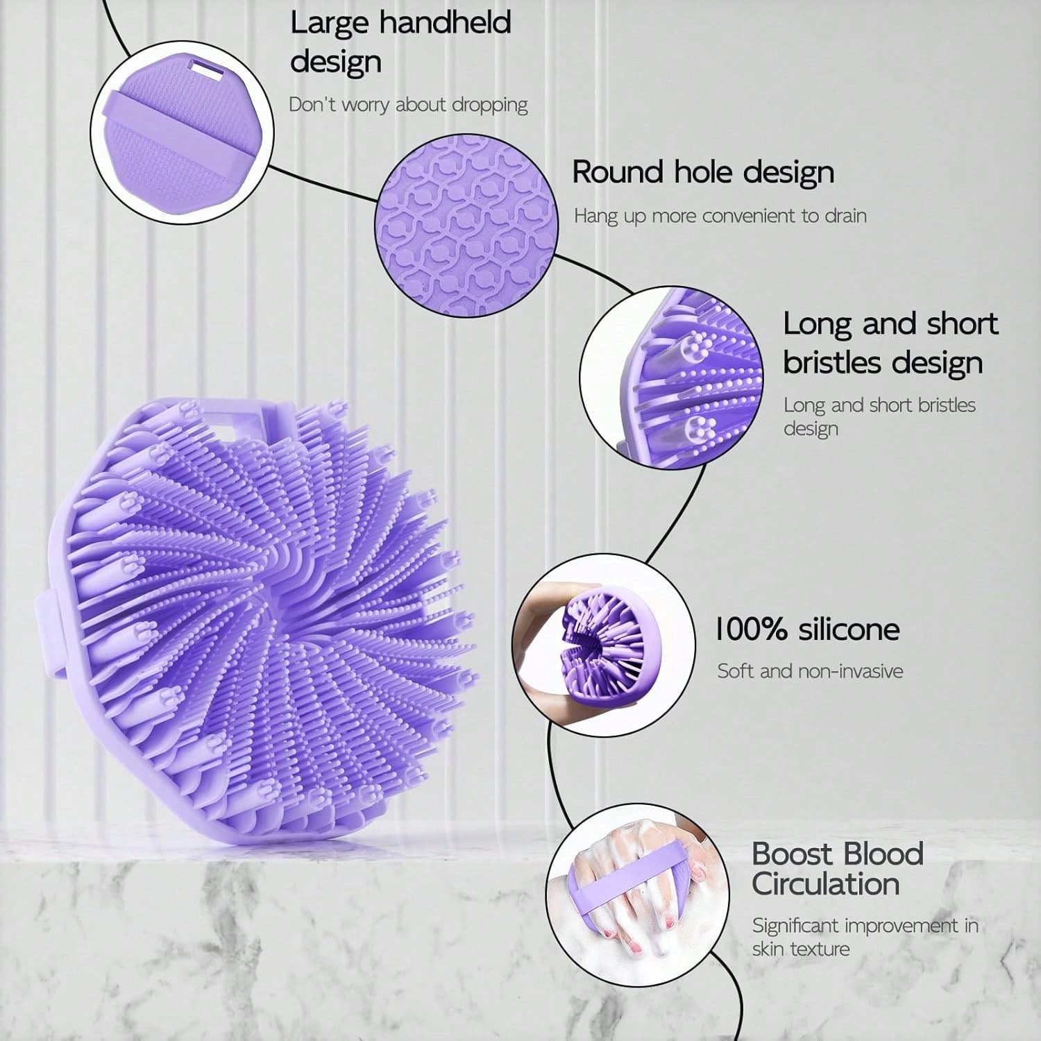 1/2pcs Soft Silicone Bath Brush, Body Cleansing Brush, Shower Brush, Deep Cleaning, Multi-Color Options, Hanging Bath Tool, Gentle And Hygienic, Suitable For Sensitive Skin, Effectively Exfoliates And
