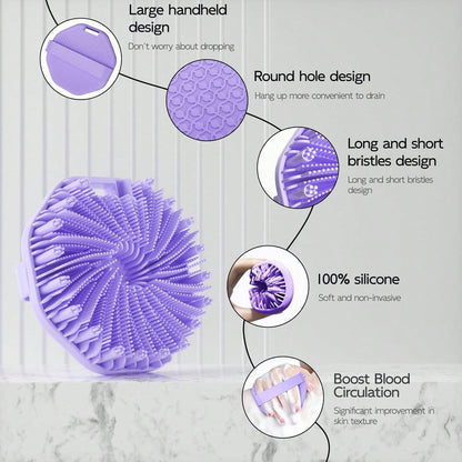 1/2pcs Soft Silicone Bath Brush, Body Cleansing Brush, Shower Brush, Deep Cleaning, Multi-Color Options, Hanging Bath Tool, Gentle And Hygienic, Suitable For Sensitive Skin, Effectively Exfoliates And