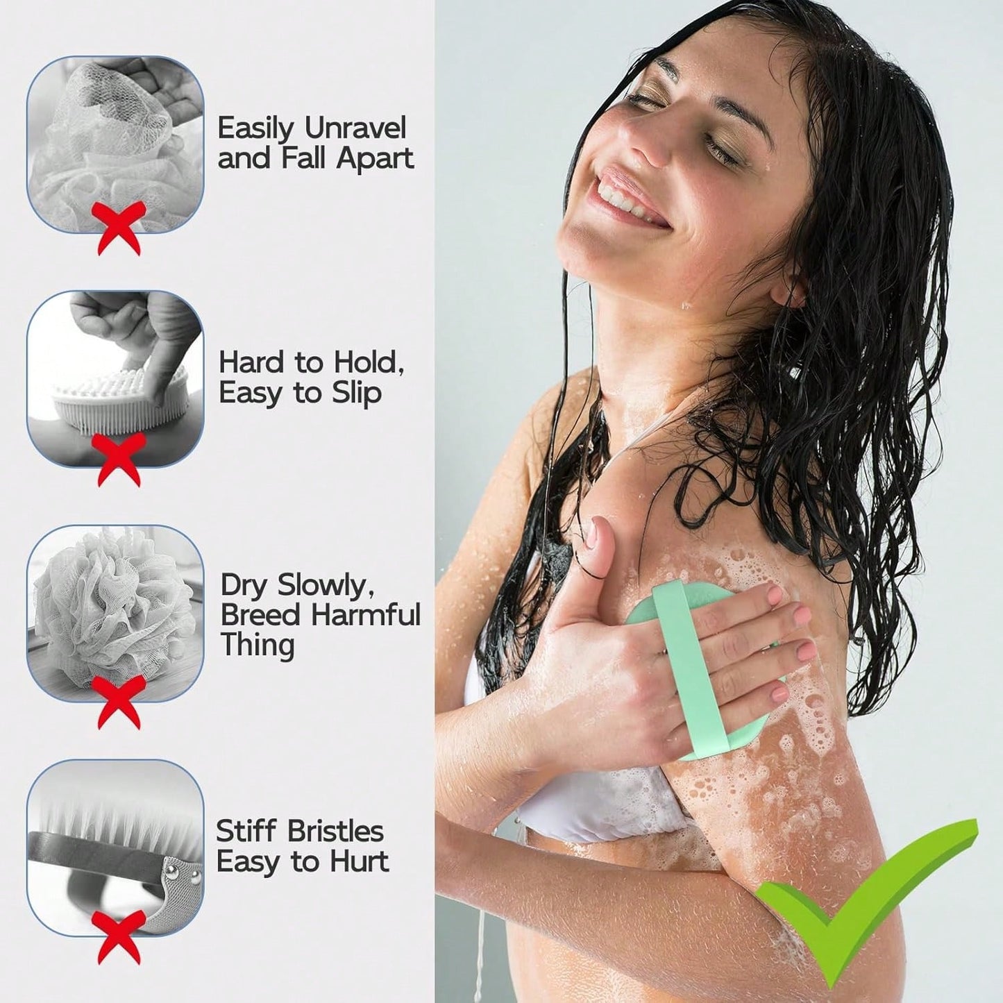 1/2pcs Soft Silicone Bath Brush, Body Cleansing Brush, Shower Brush, Deep Cleaning, Multi-Color Options, Hanging Bath Tool, Gentle And Hygienic, Suitable For Sensitive Skin, Effectively Exfoliates And