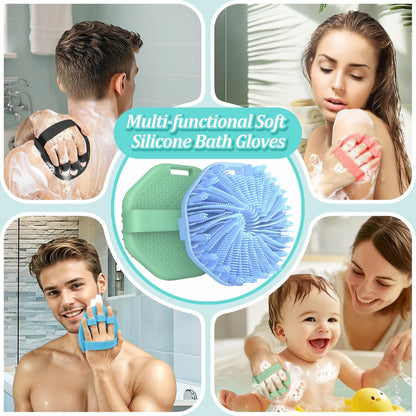 1/2pcs Soft Silicone Bath Brush, Body Cleansing Brush, Shower Brush, Deep Cleaning, Multi-Color Options, Hanging Bath Tool, Gentle And Hygienic, Suitable For Sensitive Skin, Effectively Exfoliates And