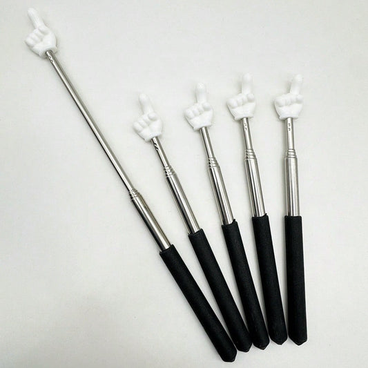 1/2Pcs Telescopic Teachers Pointer, Extendable Hand Pointer Finger Pointer Stick, Mini Retractable Classroom Pointer For Elementary School Kindergarten Teacher, Classroom Supplies (Black), Back To Sch