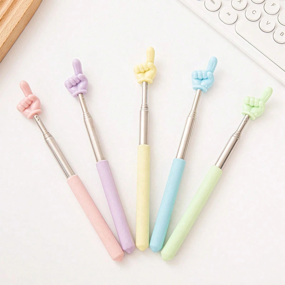 1/2Pcs Telescopic Teachers Pointer, Extendable Hand Pointer Finger Pointer Stick, Mini Retractable Classroom Pointer For Elementary School Kindergarten Teacher, Classroom Supplies (Black), Back To Sch