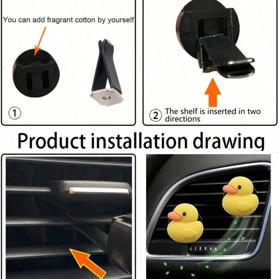 1/2pcs Yellow Duck Car Air Vent Aromatherapy Clip! Cute Little Yellow Duck Design With Healing Vibe, Bright Yellow Tone Eye-Catching, Car Air Vent Aromatherapy Clip, Car Vent Interior Accessory, Car A