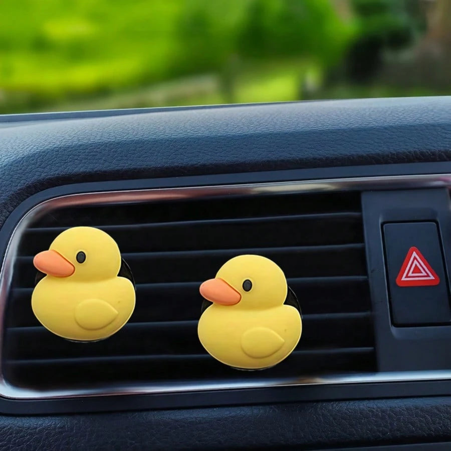 1/2pcs Yellow Duck Car Air Vent Aromatherapy Clip! Cute Little Yellow Duck Design With Healing Vibe, Bright Yellow Tone Eye-Catching, Car Air Vent Aromatherapy Clip, Car Vent Interior Accessory, Car A
