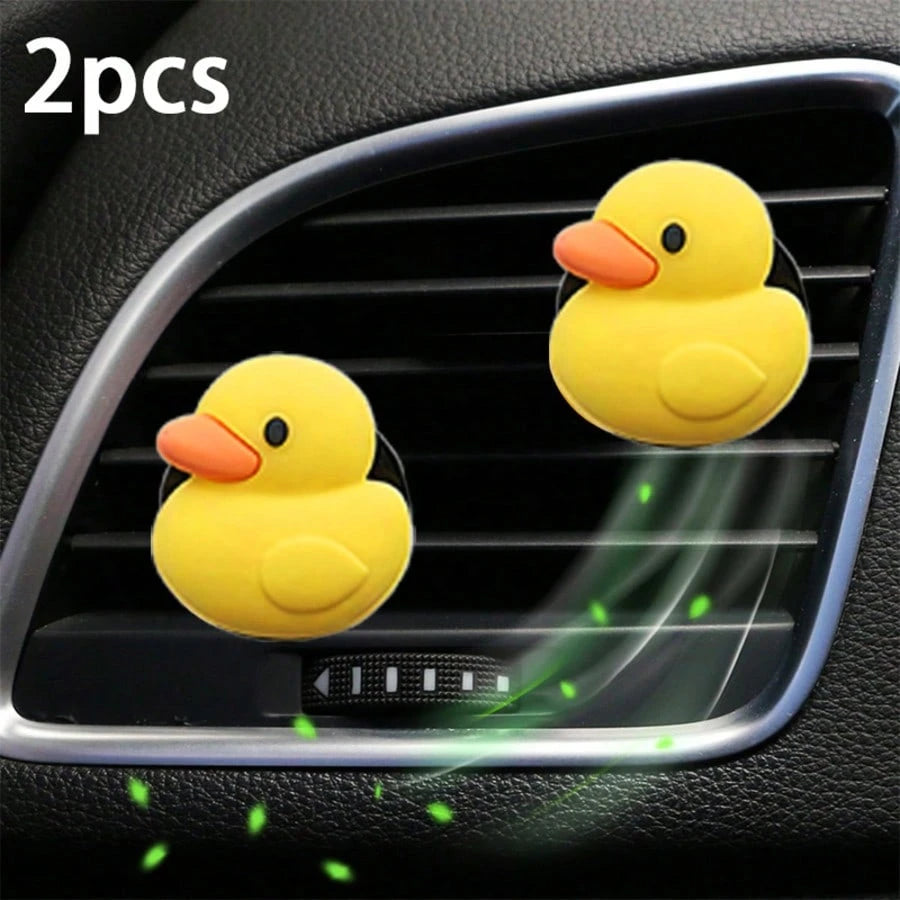 1/2pcs Yellow Duck Car Air Vent Aromatherapy Clip! Cute Little Yellow Duck Design With Healing Vibe, Bright Yellow Tone Eye-Catching, Car Air Vent Aromatherapy Clip, Car Vent Interior Accessory, Car A