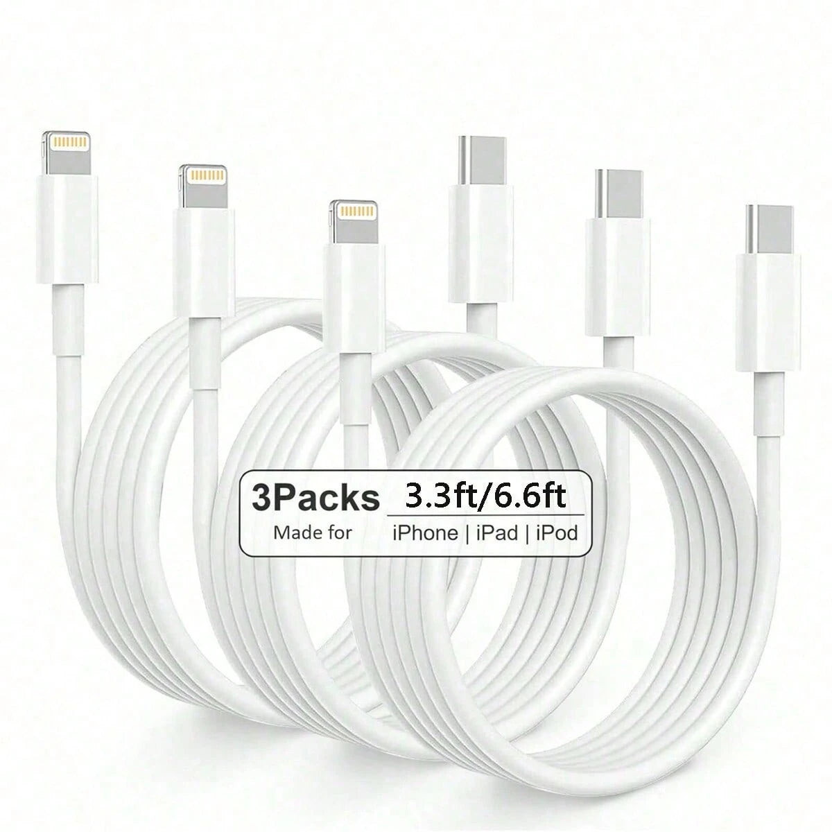 1/3pcs 3.3ft/6.6ft Type-C To Lightning Fast Charging Cable, Compatible With Apple 14/13/12/11 Pro Max/XR/XS/X/8/7/6 Plus/SE/ Mini, MFi Certified