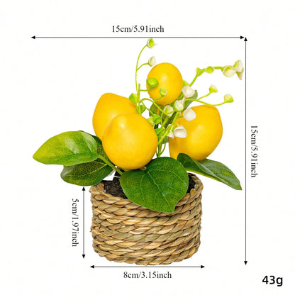 1-3pcs Artificial Lemon Potted Plants, With Pot, Made Of PE Material, 3 Styles Available. Widely Used For: Desktop Decor, School Dorm And Office Decor, Party, Event, Holiday And Birthday Decoration. A