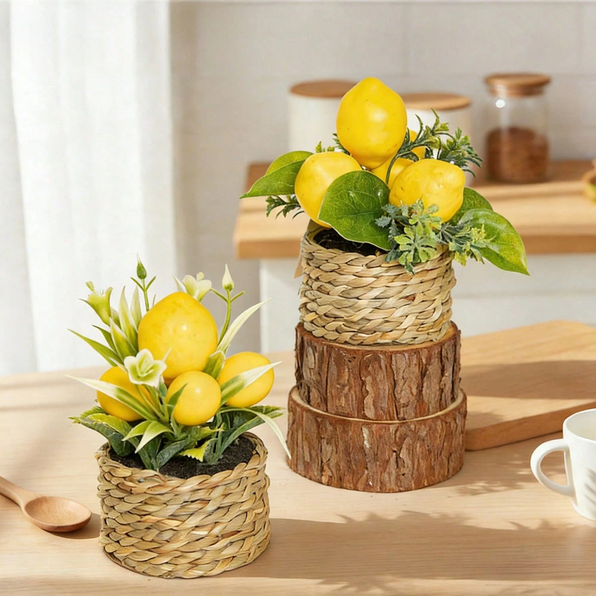 1-3pcs Artificial Lemon Potted Plants, With Pot, Made Of PE Material, 3 Styles Available. Widely Used For: Desktop Decor, School Dorm And Office Decor, Party, Event, Holiday And Birthday Decoration. A