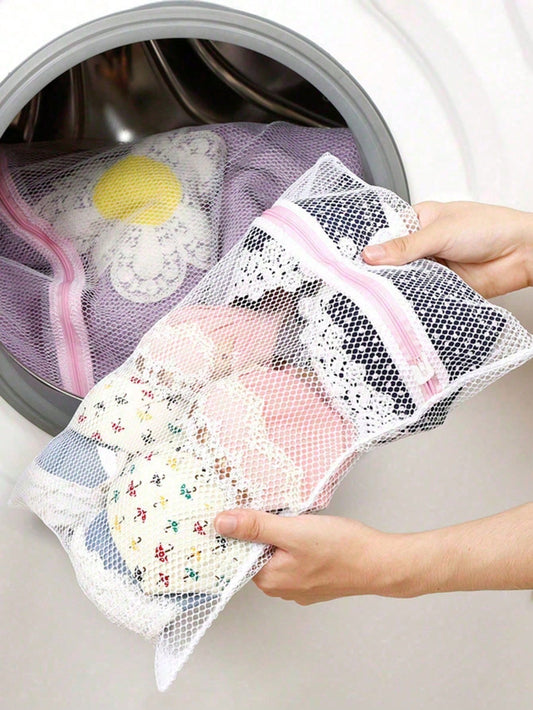 1/3pcs Honeycomb Mesh Laundry Bags, Anti-Tangle Zipper Laundry Bags For Washing Machine, Bra Underwear Clothing Bags, Reusable Sorting Wash Bags, Prevent Tangling And Clothing Damage, Suitable For Hom