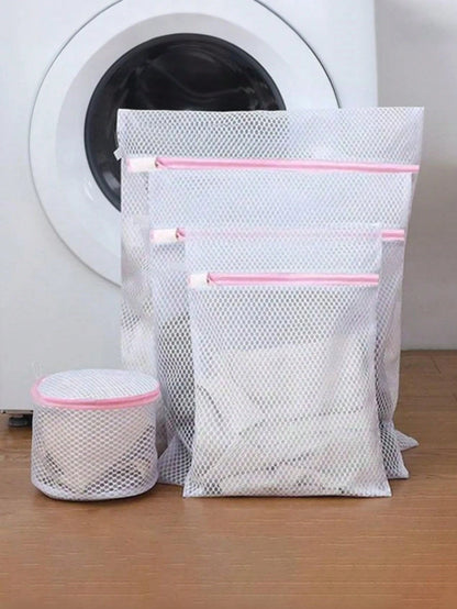 1/3pcs Honeycomb Mesh Laundry Bags, Anti-Tangle Zipper Laundry Bags For Washing Machine, Bra Underwear Clothing Bags, Reusable Sorting Wash Bags, Prevent Tangling And Clothing Damage, Suitable For Hom