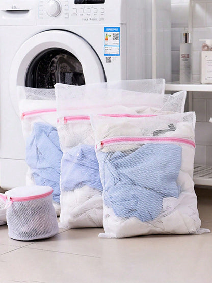 1/3pcs Honeycomb Mesh Laundry Bags, Anti-Tangle Zipper Laundry Bags For Washing Machine, Bra Underwear Clothing Bags, Reusable Sorting Wash Bags, Prevent Tangling And Clothing Damage, Suitable For Hom