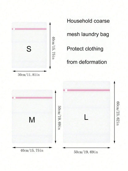 1/3pcs Honeycomb Mesh Laundry Bags, Anti-Tangle Zipper Laundry Bags For Washing Machine, Bra Underwear Clothing Bags, Reusable Sorting Wash Bags, Prevent Tangling And Clothing Damage, Suitable For Hom