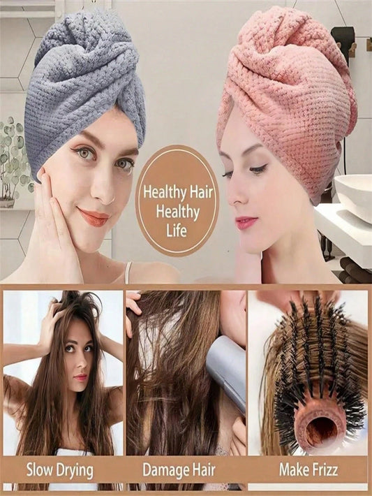 1/3pcs Microfiber Hair Towel, Hair Cap, Premium Quick Drying Super Absorbent Ultra Soft Comfortable Hair Turban Wrap For Frizzy Curly Damaged Hair, Bathroom Home Travel Gym Essentials(Multicolor Set)