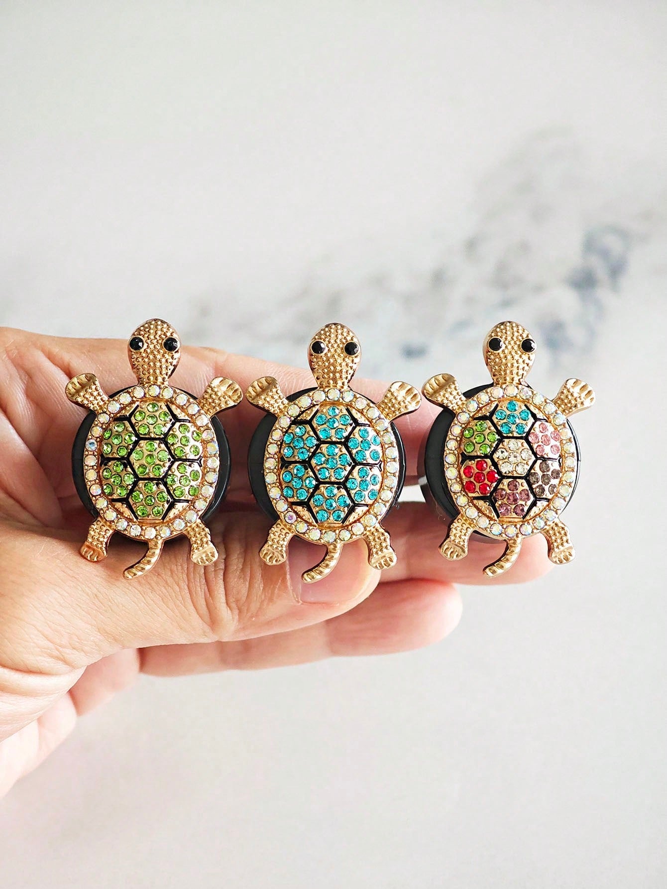 1/3pcs Rhinestone Turtle Design Car Air Vent Clip, Car Fragrance Diffuser, Shiny Decor, Air Freshener, Gift For Men & Women
