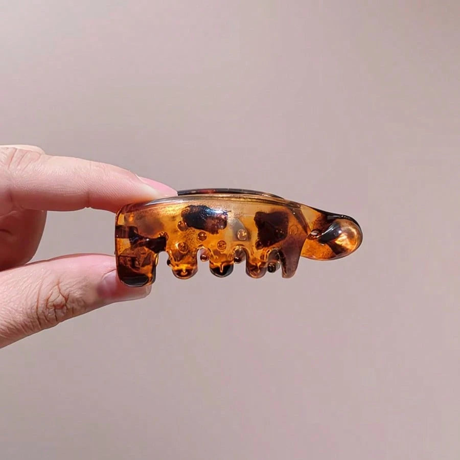 1/4/8pcs Women's Banana Hair Clips, Vintage Oval Amber Tortoiseshell & Matte Black Hair Accessories, Securely Hold High Ponytail, Half-Up, Bun & Curly Hair, Suitable For Commute, Daily, Date, Party Fa